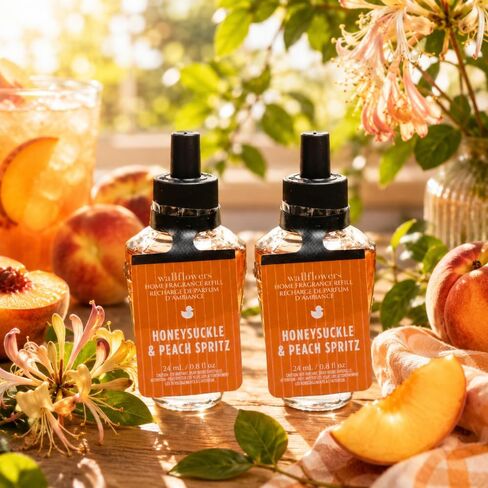 Bath & Body Works HONEYSUCKLE & PEACH SPRITZ Wallflowers Home Fragrance Refill – Fruity Floral Scent – Pack of 2 (0.8 fl oz Each) in Kuwait