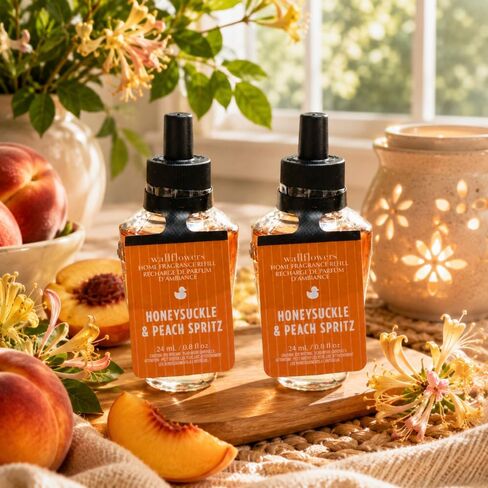 Bath & Body Works HONEYSUCKLE & PEACH SPRITZ Wallflowers Home Fragrance Refill – Fruity Floral Scent – Pack of 2 (0.8 fl oz Each) in Kuwait