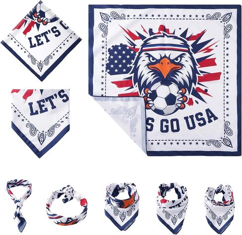 Soccer Fan Bandana 22x22 Inch - Breathable Polyester Headwear, Neck Gaiter and Face Mask for Men Women Match Day in Saudi Arabia