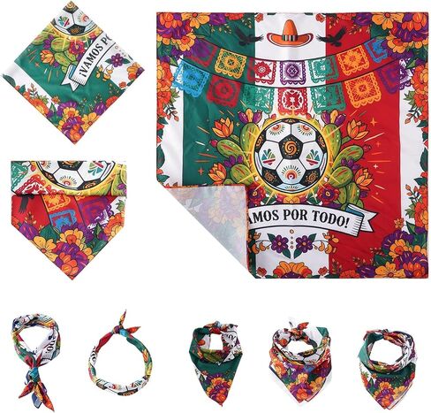 Soccer Fan Bandana 22x22 Inch - Breathable Polyester Headwear, Neck Gaiter and Face Mask for Men Women Match Day in Kuwait