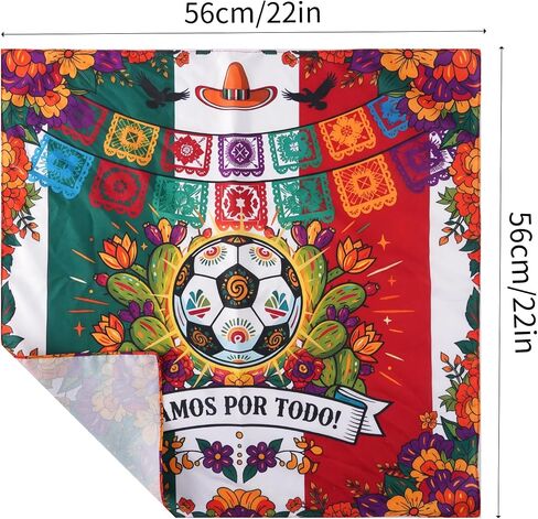 Soccer Fan Bandana 22x22 Inch - Breathable Polyester Headwear, Neck Gaiter and Face Mask for Men Women Match Day in Kuwait
