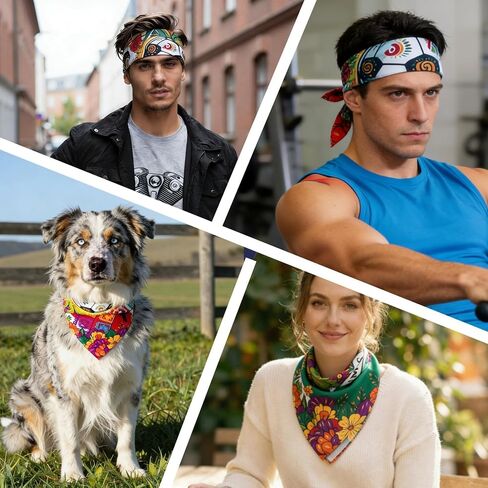 Soccer Fan Bandana 22x22 Inch - Breathable Polyester Headwear, Neck Gaiter and Face Mask for Men Women Match Day in Kuwait