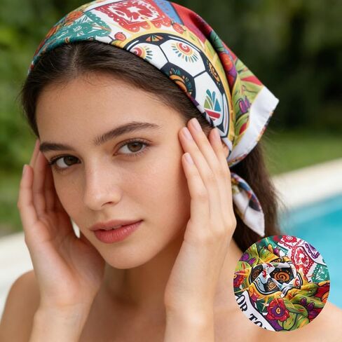 Soccer Fan Bandana 22x22 Inch - Breathable Polyester Headwear, Neck Gaiter and Face Mask for Men Women Match Day in Kuwait