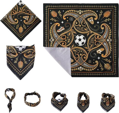 Soccer Fan Bandana 22x22 Inch - Breathable Polyester Headwear, Neck Gaiter and Face Mask for Men Women Match Day in Kuwait