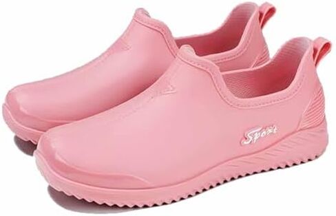Women's Waterproof PVC Platform Rain Boots Non-Slip Comfortable Slip-On Garden Shoes Lightweight Rubber Water Shoes for Outdoor Kitchen Daily Wear in Saudi Arabia