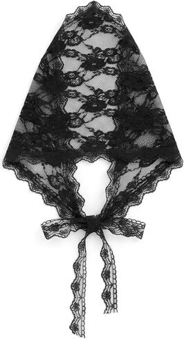 Ymapinc Lace Bandana, Triangle Scarf for Women, Black Lace Head Scarf, Versatile Hair Accessory Headband Waist Belt for Tops Bags Neck Decor in Saudi Arabia