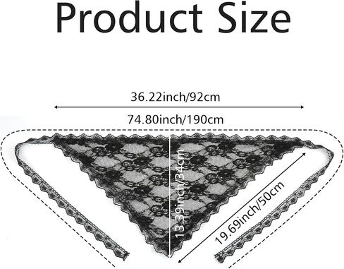 Ymapinc Lace Bandana, Triangle Scarf for Women, Black Lace Head Scarf, Versatile Hair Accessory Headband Waist Belt for Tops Bags Neck Decor in Saudi Arabia