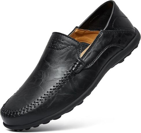 Go Tour Men's Premium Genuine Leather Casual Slip on Loafers Breathable Driving Shoes Fashion Slipper in Kuwait
