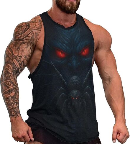 Blissboy Funny Spider Graphic Tank Top Novelty Sleeveless Shirt in Saudi Arabia