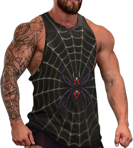 Blissboy Funny Spider Graphic Tank Top Novelty Sleeveless Shirt in Kuwait