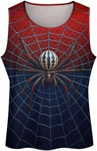Blissboy Funny Spider Graphic Tank Top Novelty Sleeveless Shirt in Kuwait