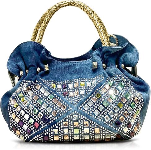 Denim Tote Bag, Soft Shoulder Bag, Handbag for Women Vacation, Travel, Daily Matching(Style 424) in Kuwait