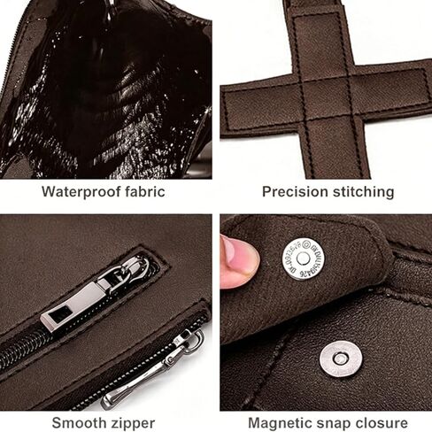 Premium Leather Shoulder Bag, Double Shoulder Armpit Bag, Anti-Theft Hidden Adjustable Strap Holste, Multi-pocket in Saudi Arabia