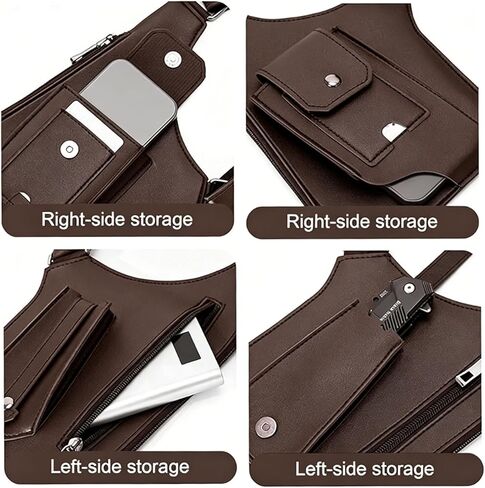 Premium Leather Shoulder Bag, Double Shoulder Armpit Bag, Anti-Theft Hidden Adjustable Strap Holste, Multi-pocket in Saudi Arabia