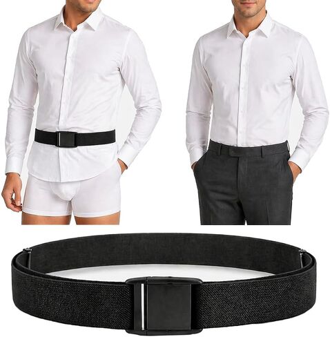 Shirt Stays for Men, No-Clip Garment Tuck Belt for Police & Military Uniform, Adjustable Elastic Shirt Holder for Work, 30-60 Inch Waist in Saudi Arabia