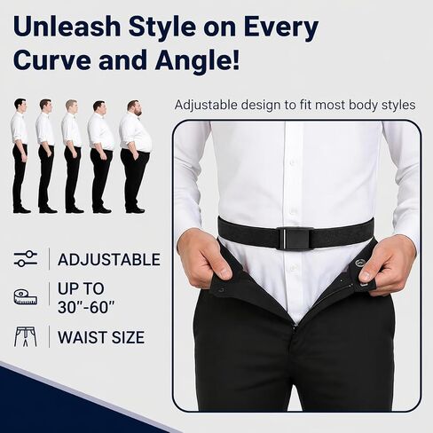 Shirt Stays for Men, No-Clip Garment Tuck Belt for Police & Military Uniform, Adjustable Elastic Shirt Holder for Work, 30-60 Inch Waist in Saudi Arabia