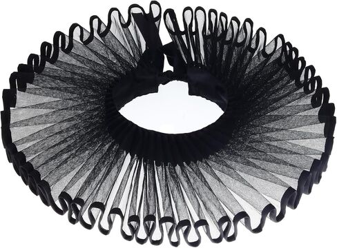 Satin Ruff Collar Elizabethan Victorian Mesh Clown Neck Ruffle Vintage Collar for Halloween Cosplay Theater Costume in Kuwait