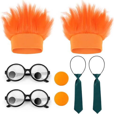 Halloween Costume Cosplay Accessories Kit Orange Hairy Headband Sponge Nose Googly Wiggle in Saudi Arabia