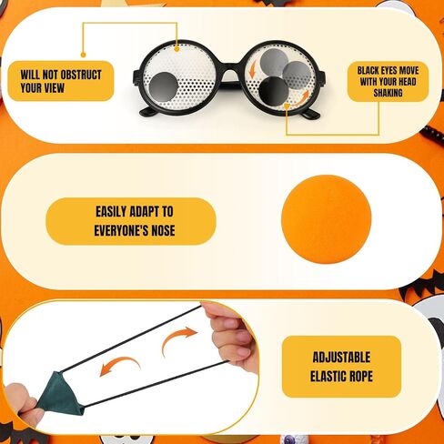 Halloween Costume Cosplay Accessories Kit Orange Hairy Headband Sponge Nose Googly Wiggle in Saudi Arabia