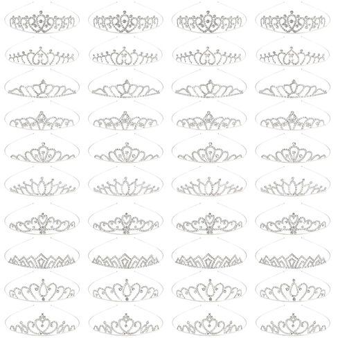 TOBATOBA 40Pcs Tiaras for Women Girls Sparkling Rhinestone Tiaras Bulk Set Princess Crowns for Women Girls Crown Headband for Birthday Party Wedding School Classroom Costumes Proms in Saudi Arabia