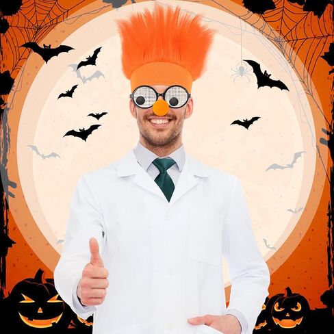 Halloween Costume Cosplay Accessories Kit Orange Hairy Headband Sponge Nose Googly Wiggle in Saudi Arabia