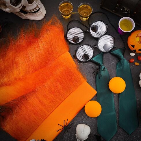 Halloween Costume Cosplay Accessories Kit Orange Hairy Headband Sponge Nose Googly Wiggle in Saudi Arabia