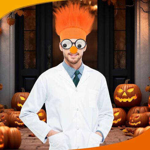 Halloween Costume Cosplay Accessories Kit Orange Hairy Headband Sponge Nose Googly Wiggle in Saudi Arabia