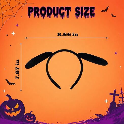 Animal Ears Headband, Black Dog Ears Headband with Furry, Halloween Costumes, Christmas Headband, Costume Party and Cosplay Decor for Women in Saudi Arabia