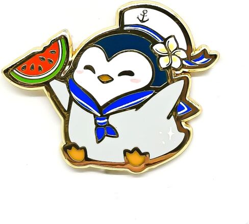 Cute Penguin Sailor Enamel Pin - Animal World Series - Enamel Lapel Pin - Plated Badge for Clothing, Bags, and Lanyards in Kuwait