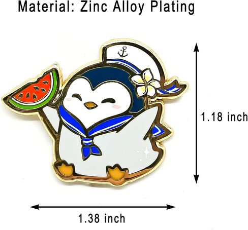Cute Penguin Sailor Enamel Pin - Animal World Series - Enamel Lapel Pin - Plated Badge for Clothing, Bags, and Lanyards in Kuwait