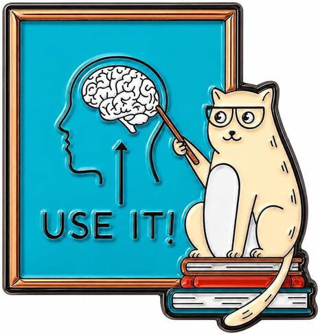 Funny Cat Teacher Pin - Enamel Kitten Meme Pins Brooch with "Use It" for Backpacks, Jackets, Hats. Cute Animal Brooches Gift for Friends, Women, Teens, Adults in Saudi Arabia