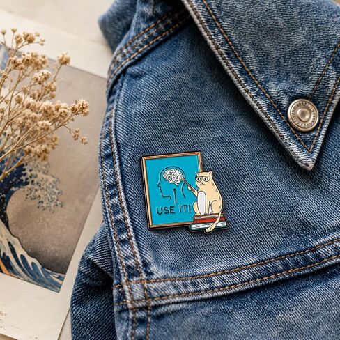 Funny Cat Teacher Pin - Enamel Kitten Meme Pins Brooch with "Use It" for Backpacks, Jackets, Hats. Cute Animal Brooches Gift for Friends, Women, Teens, Adults in Saudi Arabia