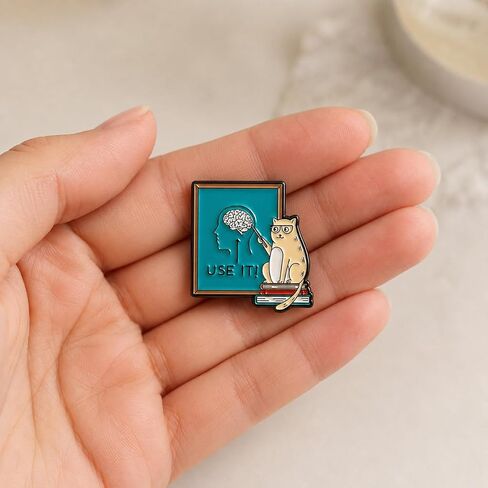 Funny Cat Teacher Pin - Enamel Kitten Meme Pins Brooch with "Use It" for Backpacks, Jackets, Hats. Cute Animal Brooches Gift for Friends, Women, Teens, Adults in Saudi Arabia