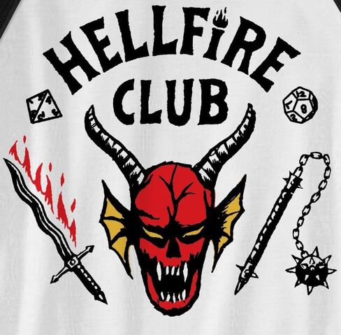 تي شيرت Stranger Things Hellfire Club بأكمام طويلة راجلان للكبار البيسبول ريترو الثمانينيات in Kuwait