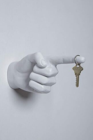 Interior Illusions Plus White One Finger Pointing Hand Wall Mount - 8 Inch Long Tall Home Decor Gift in Saudi Arabia