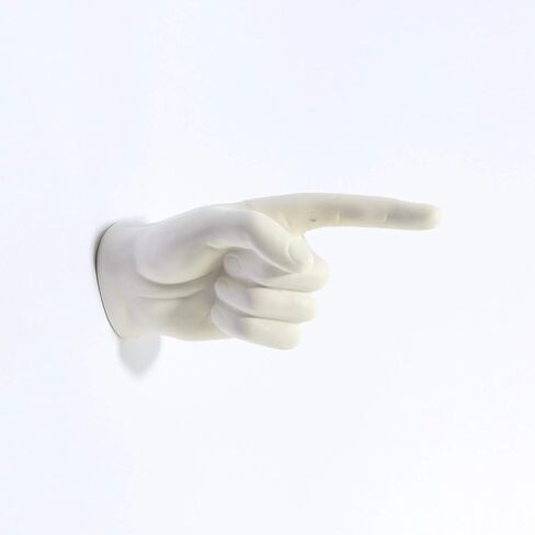 Interior Illusions Plus White One Finger Pointing Hand Wall Mount - 8 Inch Long Tall Home Decor Gift in Saudi Arabia