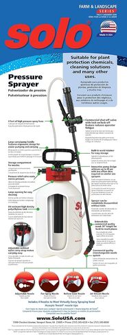 SOLO 430-1G 1-Gallon Handheld Farm and Garden Sprayer, with Shut-Off Valve and Unbreakable Wand, White in Kuwait