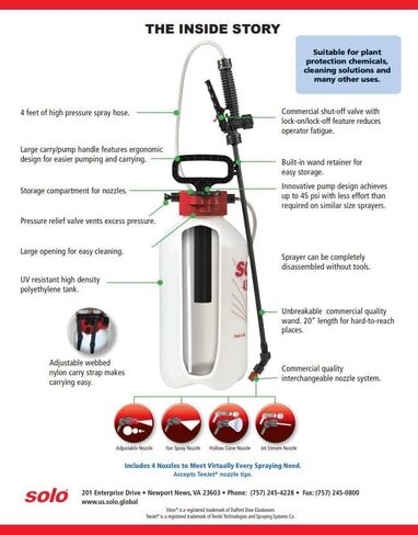 SOLO 430-1G 1-Gallon Handheld Farm and Garden Sprayer, with Shut-Off Valve and Unbreakable Wand, White in Kuwait