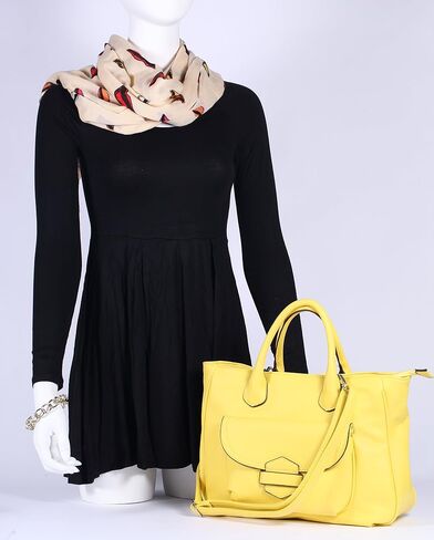حقيبة يد MoDA Classic Downtown Doctors Style Tote Satchel مع حزام كتف قابل للربط in Kuwait