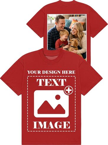 Custom T Shirts, Personalized Your Own Crewneck Tee Shirt, Customized Design Image/Text/Photo Cotton Men Women in Saudi Arabia