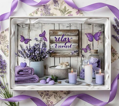 Lavender Bathroom Canvas Wall Art Farmhouse Bathroom Painting Picture Wall Decor Rustic Relax Purple Lavender Poster Print Artwork for Bathroom Washroom Toilet Home Decoration 12x16in in Saudi Arabia