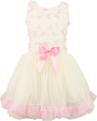 Popatu Mini Butterfly Tutu Dress (2T-7) for Girls - 2 Layer Soft Tulle, Fit and Flare, Ballet and Birthday Special Occassion in Saudi Arabia