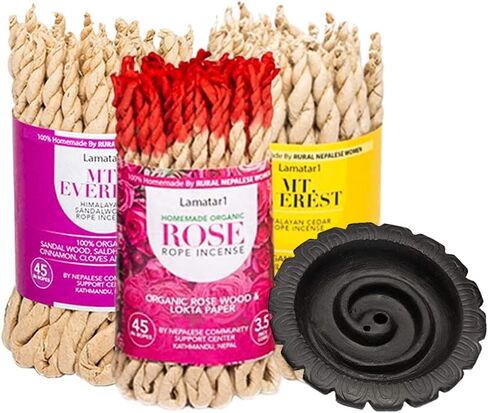 Bundle Rope Incense Gift Package- 3 Bundle APPR. 135 in Ropes Including Spiral Design Clay Rope Incense Burner in Saudi Arabia