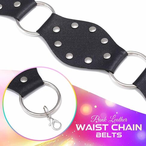 BODIY Black Vintage Rivet Leather Belt Punk Western Wide Belts for Women in Kuwait