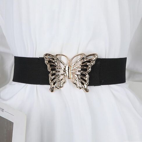 Women Butterfly Metal Closure Wide Elastic Band Waist Belt Stretch Corset in Saudi Arabia