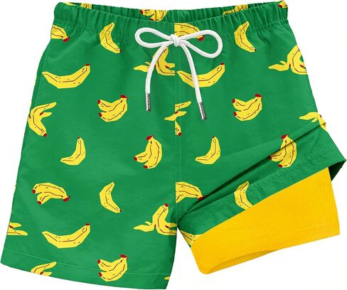 Boys Swim Trunks with Compression Liner Quick Dry Swim Shorts for 5-12 Years in Saudi Arabia