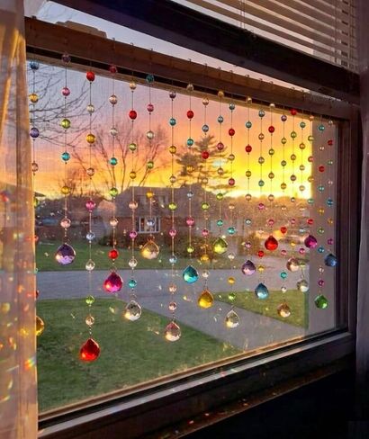 Crystal Beaded Curtain, 20 Strands Acrylic Multicolor String Beads for Doorways and Windows, String Room Divider (Ocean Jewel) in Saudi Arabia