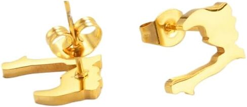 14K الذهب الأصفر أييتي خريطة هايتي أقراط للنساء - أييتي أقراط سحر هايتي خريطة أقراط هايتي أقراط سحر هايتي أقراط هايتي خرائط هايتي مجوهرات هدايا للنساء in Kuwait