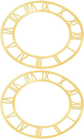 KALLORY 2Pcs Roman Numeral Wall Clock Stickers Self-Adhesive Mirror Decorative Decals Acrylic Dial Plate for Living Room Hotel Entryway in Kuwait