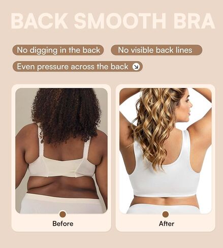 SHARICCA Front Closure Bras for Women No Underwire - Plus Size Wireless Bralettes No Padded Jacquard Full Coverage Bra in Saudi Arabia